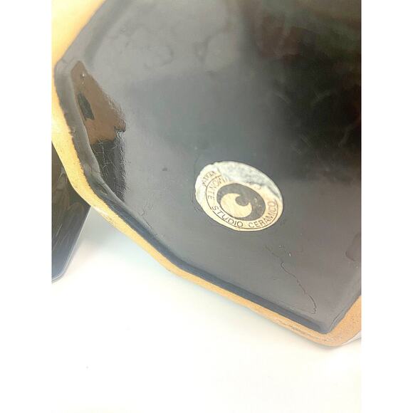 Capodimonte Studio Ceramico Black Porcelain Espresso Tea Pot W/lid MCM Vintage - Picture 6 of 8